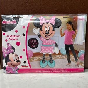 HUGE! Disney Minnie Mouse AirWalkers Balloon - Pink and Black